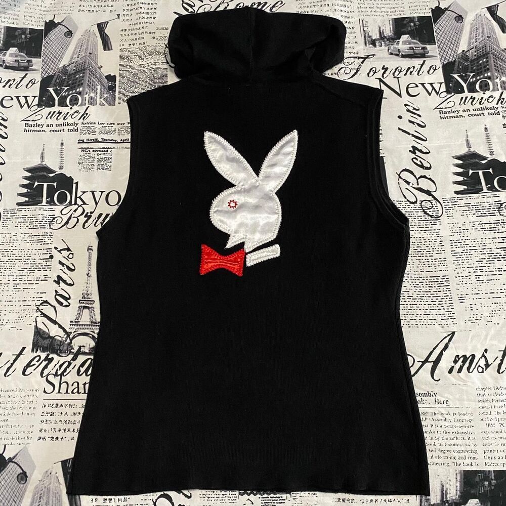 Playboy Women's Black and White Hoodie